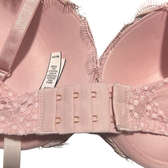 Victoria's Secret Dream Angels Push Up bra dusk pink Lace Plunge Size 34D - Picture 8 of 9